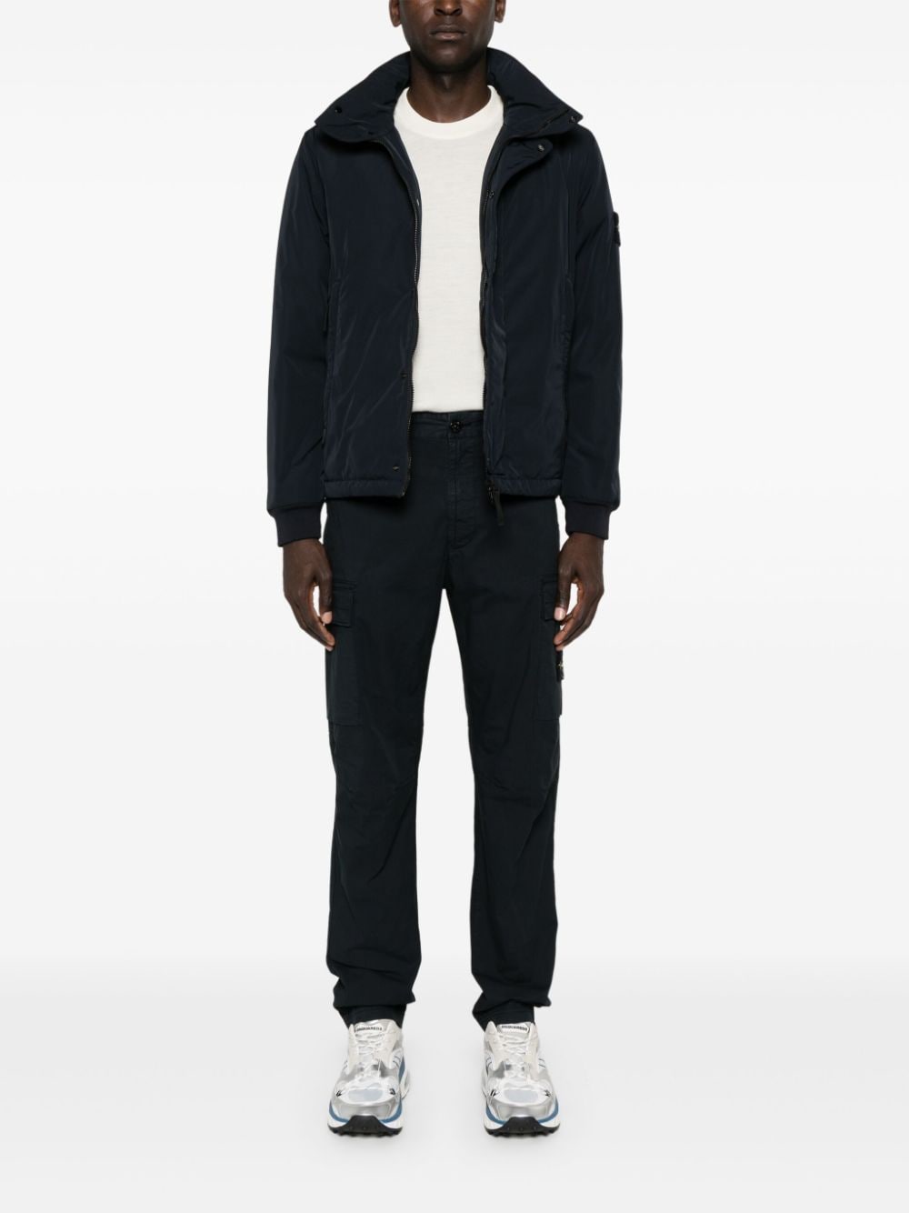 STONE ISLAND - pantalon fuselé à poches cargo bleu marine - Lothaire