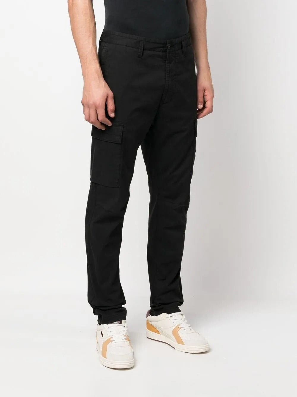 STONE ISLAND - Pantalons Fuselé à Patch Compass Noir - Lothaire
