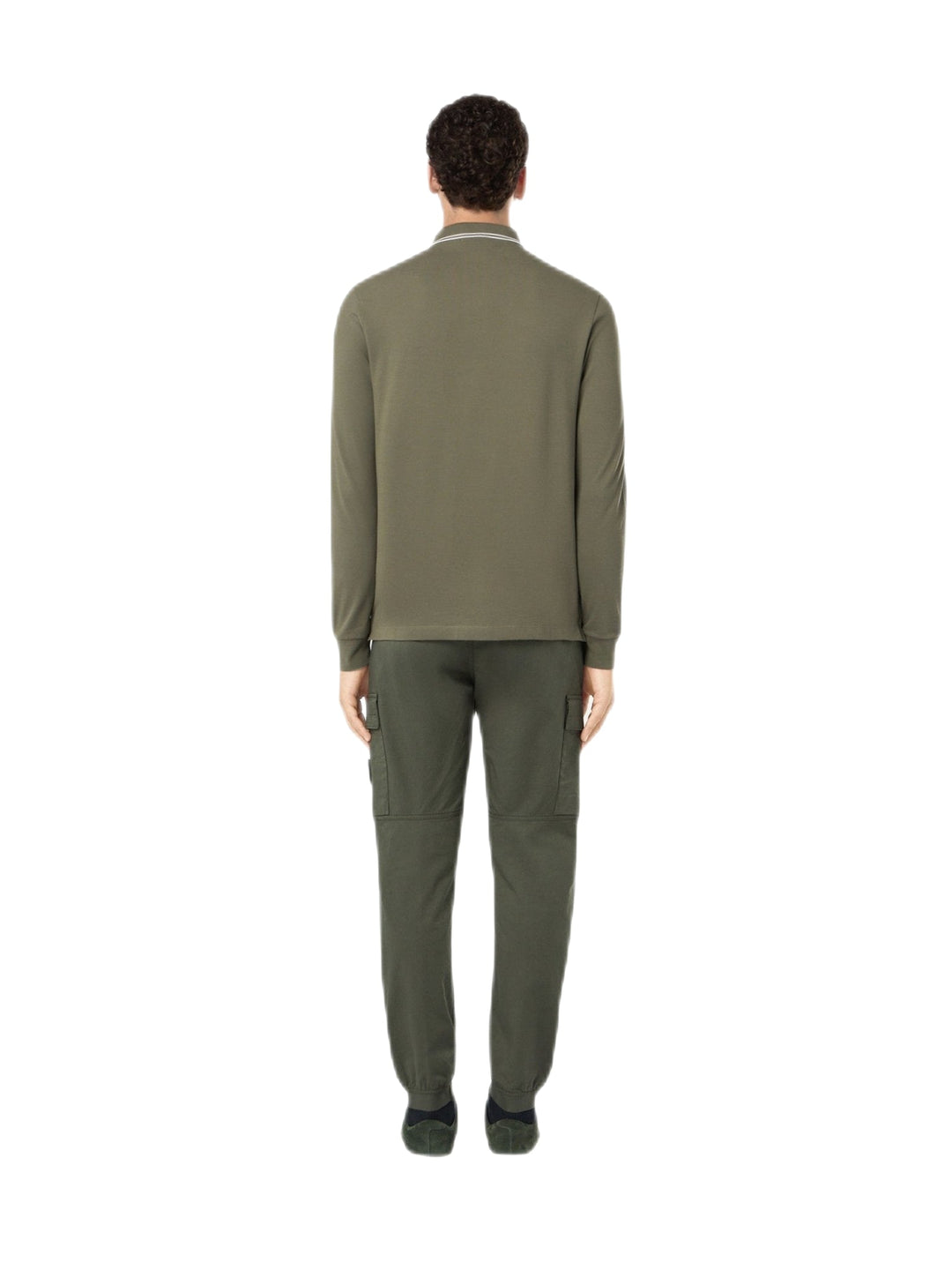 STONE ISLAND - Polo en piqué à design ondulé vert olive - Lothaire