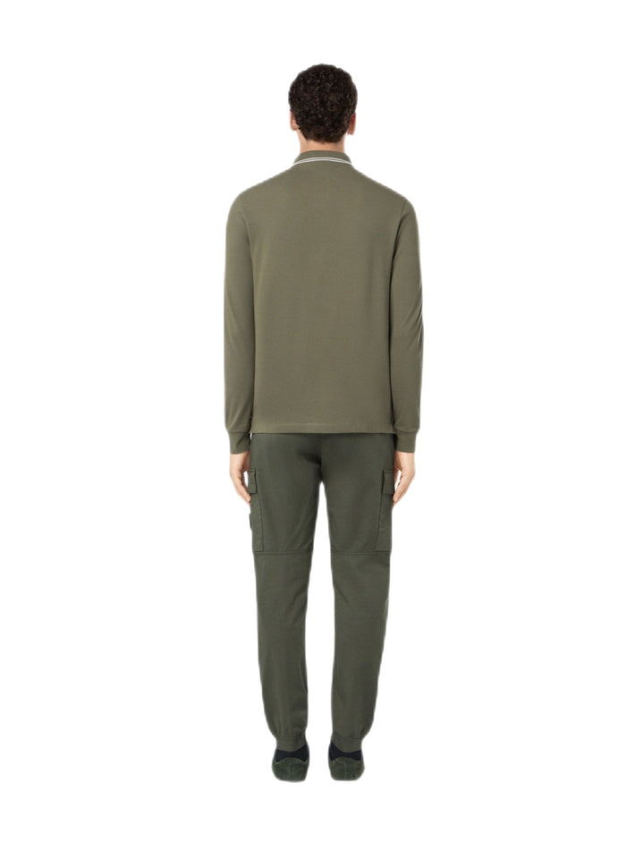 STONE ISLAND - Polo en piqué à design ondulé vert olive - Lothaire