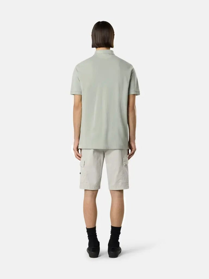 STONE ISLAND - Polo en piqué de coton biologique extensible Vert sauge - Lothaire
