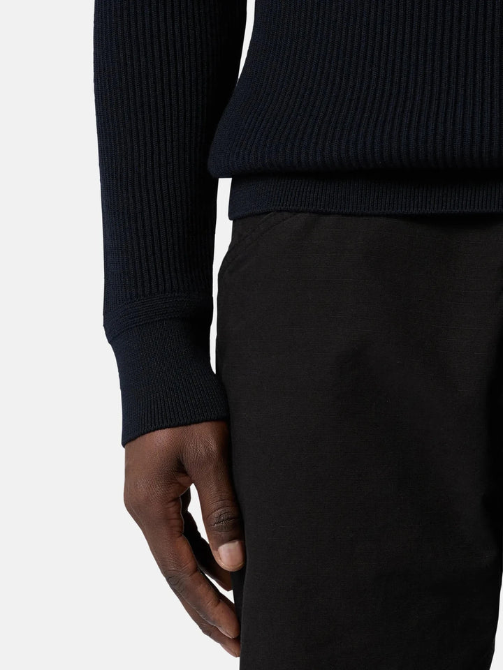 STONE ISLAND - Pull 5100053 FULL RIB RWS WOOL Bleu marine - Lothaire