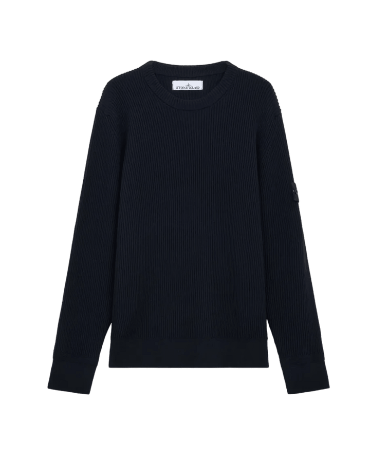 STONE ISLAND - Pull 5100053 FULL RIB RWS WOOL Bleu marine - Lothaire