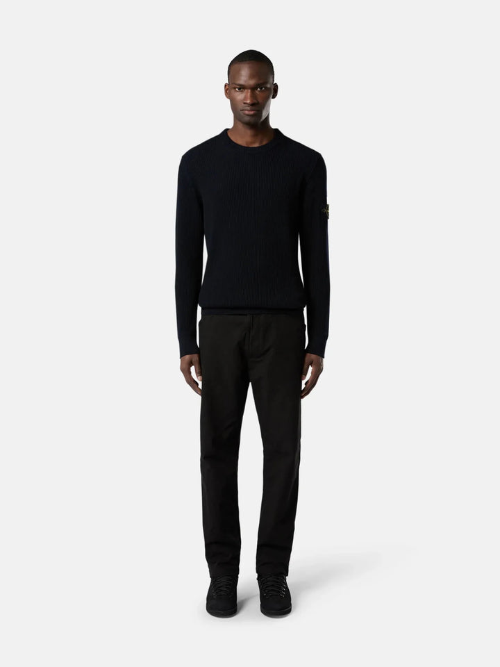 STONE ISLAND - Pull 5100053 FULL RIB RWS WOOL Bleu marine - Lothaire
