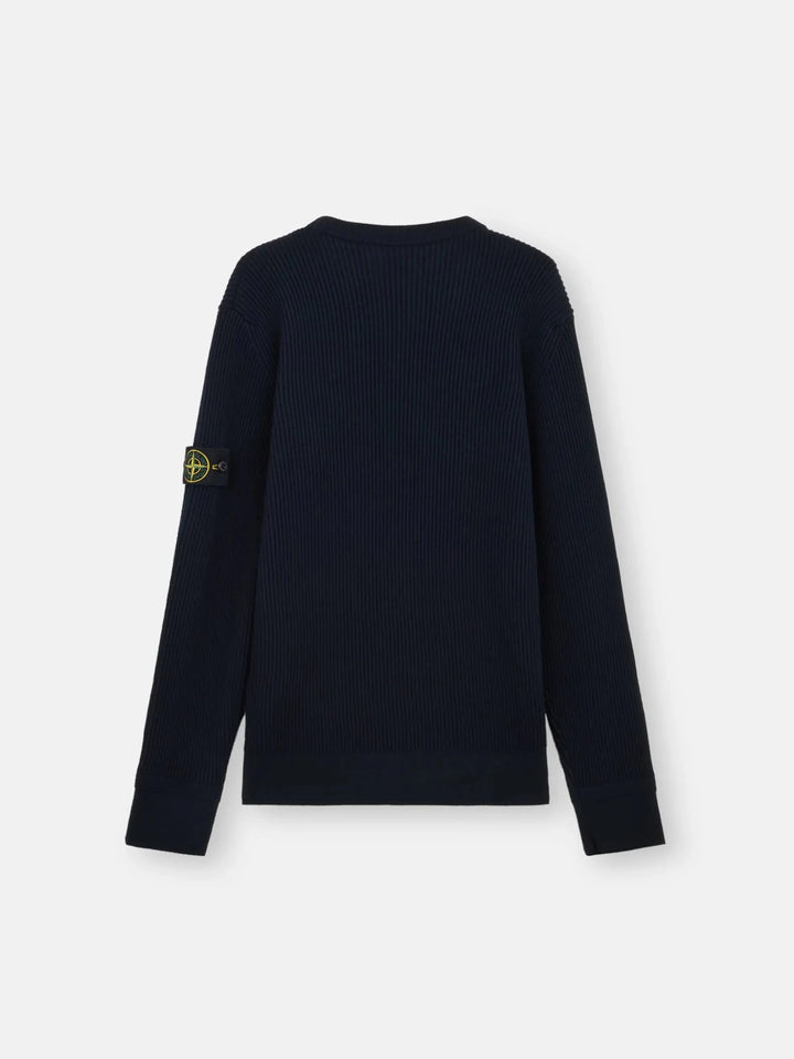 STONE ISLAND - Pull 5100053 FULL RIB RWS WOOL Bleu marine - Lothaire