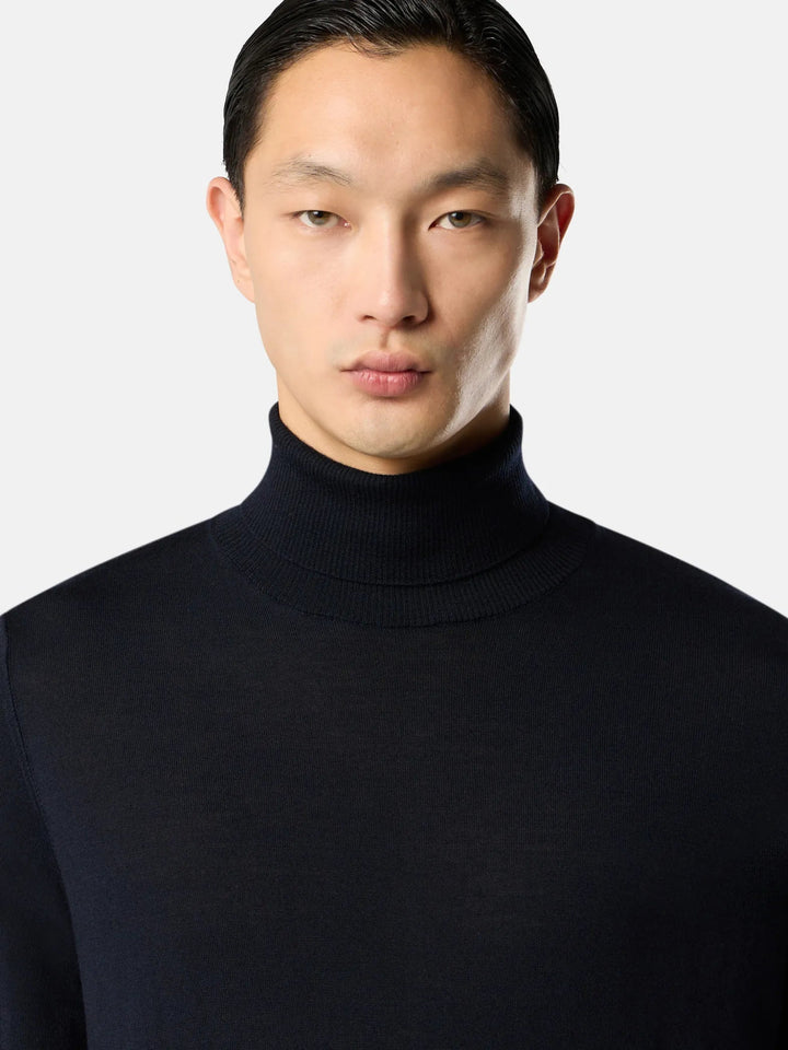 STONE ISLAND - Pull 5100075 PURE LIGHT RWS WOOL_STONE ISLAND GHOST Marine - Lothaire