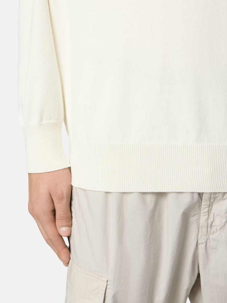 STONE ISLAND - Pull à col rond avec coutures roulées Ivoire - Lothaire