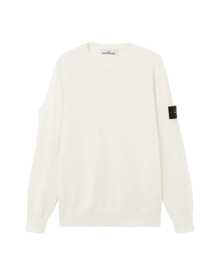 STONE ISLAND - Pull à col rond avec coutures roulées Ivoire - Lothaire