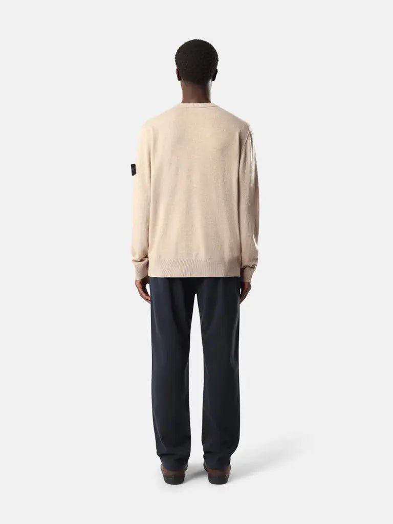 STONE ISLAND - Pull ample en laine Geelong légère Biscuit chiné - Lothaire