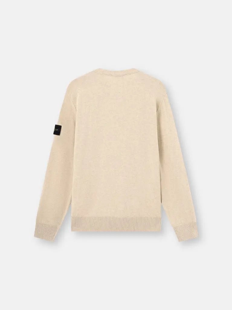STONE ISLAND - Pull ample en laine Geelong légère Biscuit chiné - Lothaire