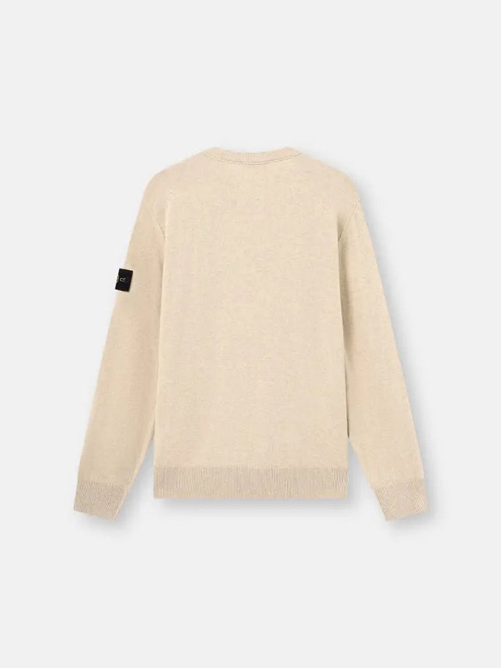 STONE ISLAND - Pull ample en laine Geelong légère Biscuit chiné - Lothaire
