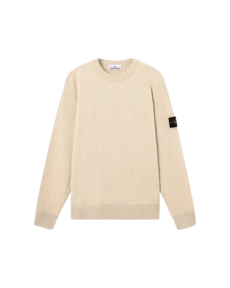 STONE ISLAND - Pull ample en laine Geelong légère Biscuit chiné - Lothaire