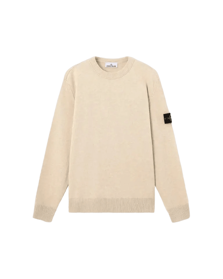 STONE ISLAND - Pull ample en laine Geelong légère Biscuit chiné - Lothaire
