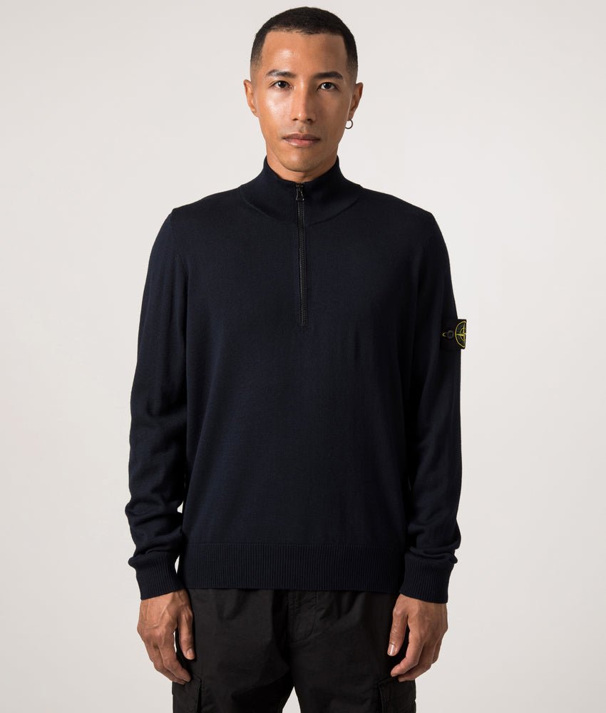 STONE ISLAND - Pull Col Camionneur Bleu Marine - Lothaire