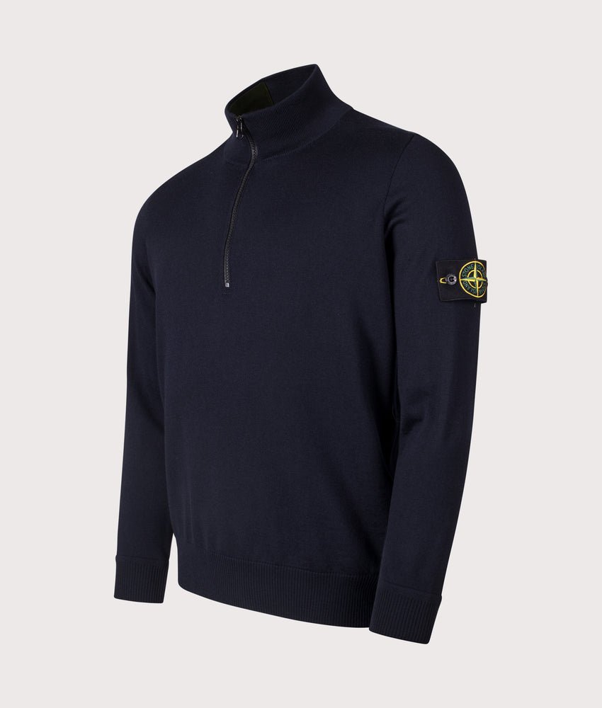 STONE ISLAND - Pull Col Camionneur Bleu Marine - Lothaire