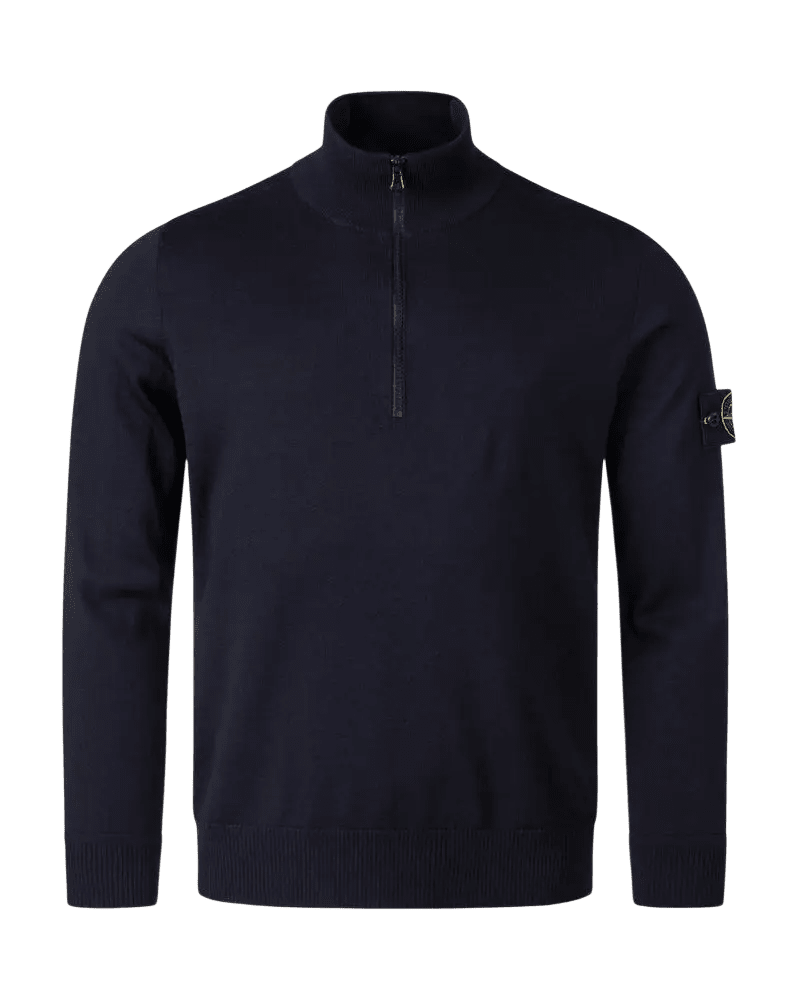 STONE ISLAND - Pull Col Camionneur Bleu Marine - Lothaire