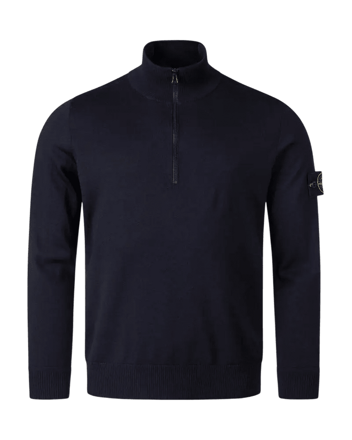 STONE ISLAND - Pull Col Camionneur Bleu Marine - Lothaire