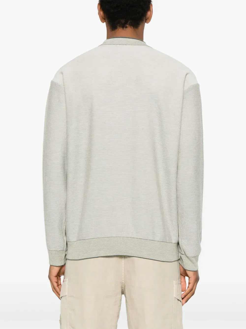STONE ISLAND - Pull col rond à patch logo beige - Lothaire