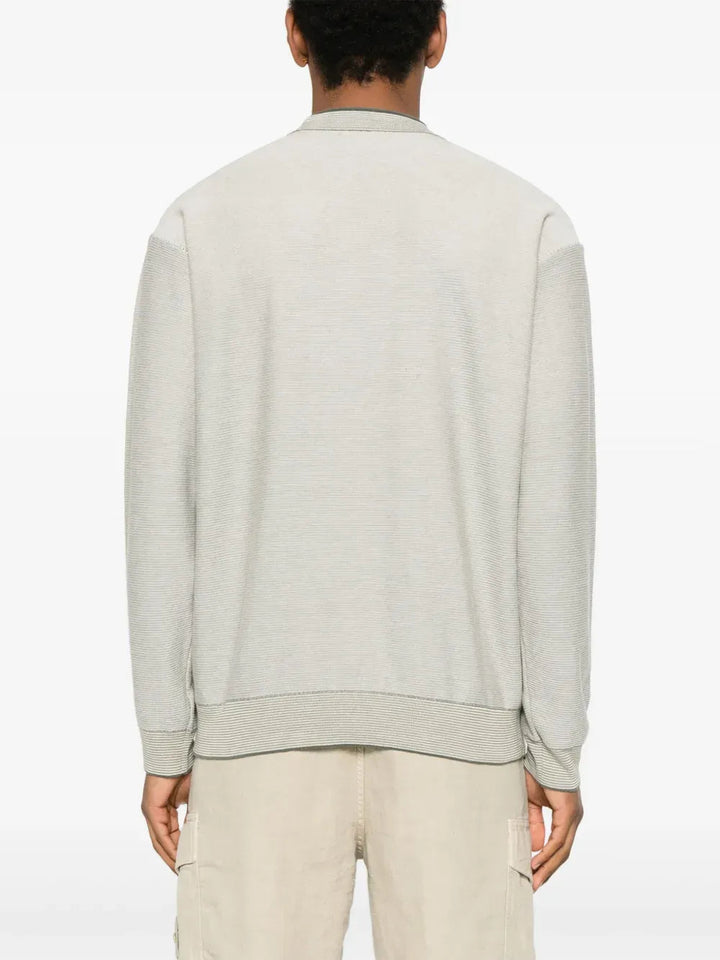 STONE ISLAND - Pull col rond à patch logo beige - Lothaire