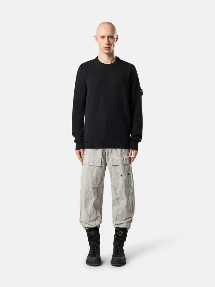 STONE ISLAND - Pull Col Rond en Laine d'Agneau Noir - Lothaire