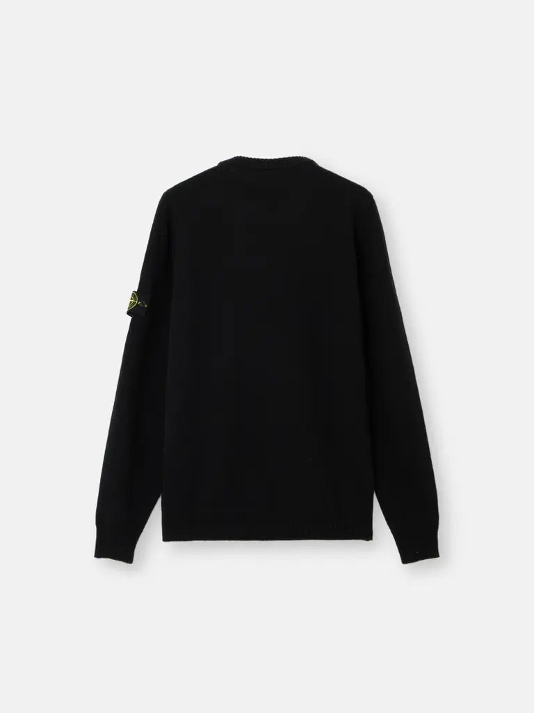 STONE ISLAND - Pull Col Rond en Laine d'Agneau Noir - Lothaire