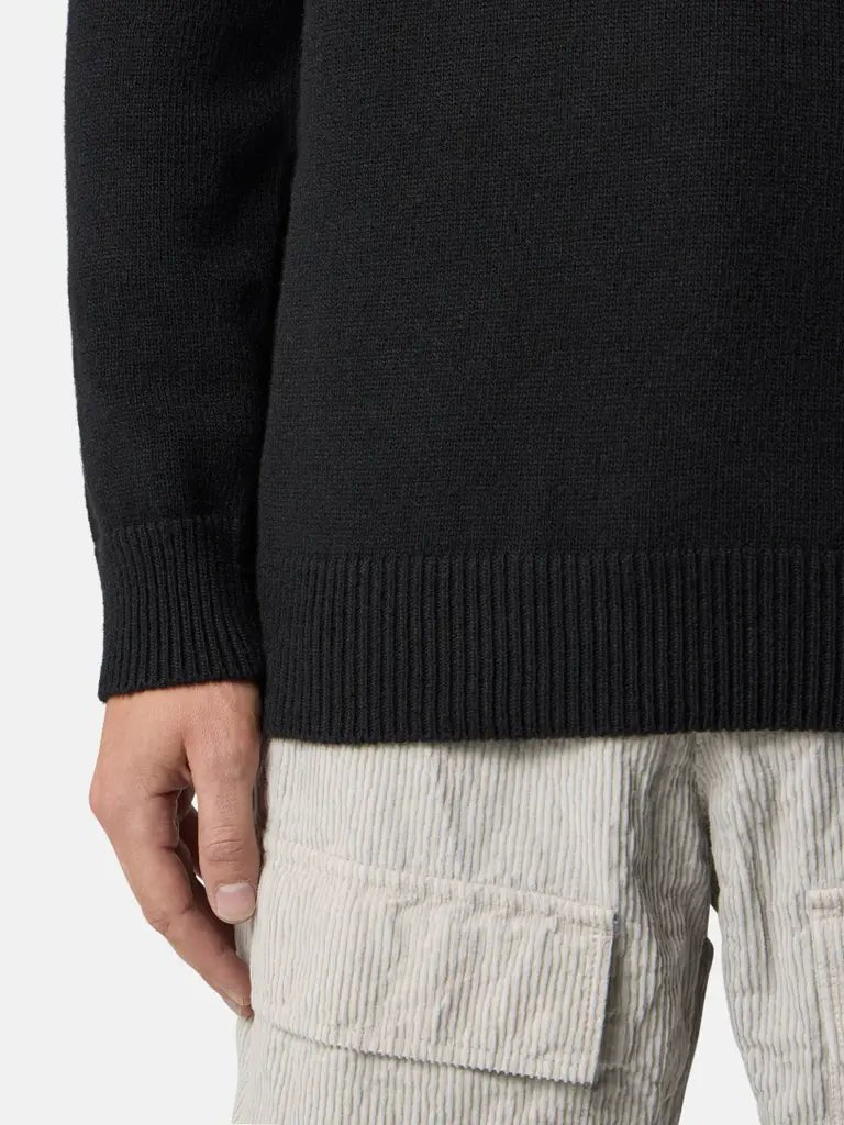 STONE ISLAND - Pull Col Rond en Laine d'Agneau Noir - Lothaire