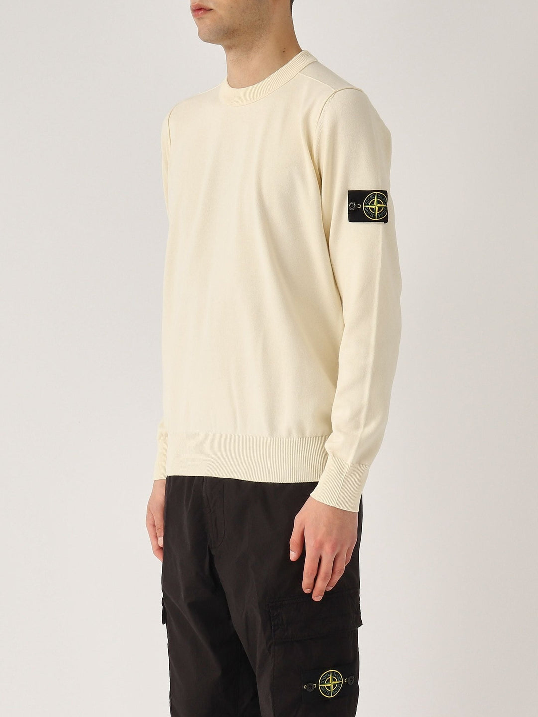 STONE ISLAND - Pull en coton bio pour homme Ivoire - Lothaire
