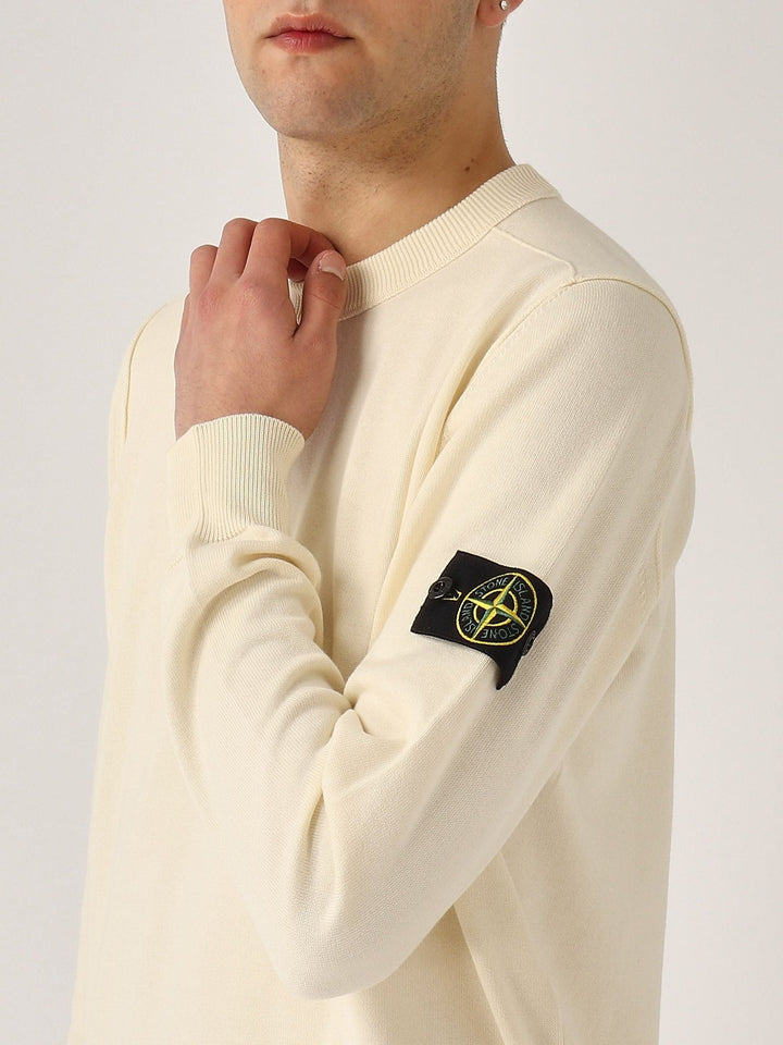 STONE ISLAND - Pull en coton bio pour homme Ivoire - Lothaire