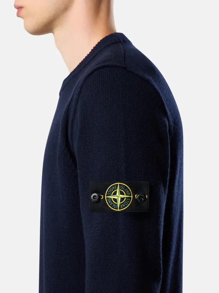 STONE ISLAND - Pull en Laine d'Agneau Bleu Marine - Lothaire