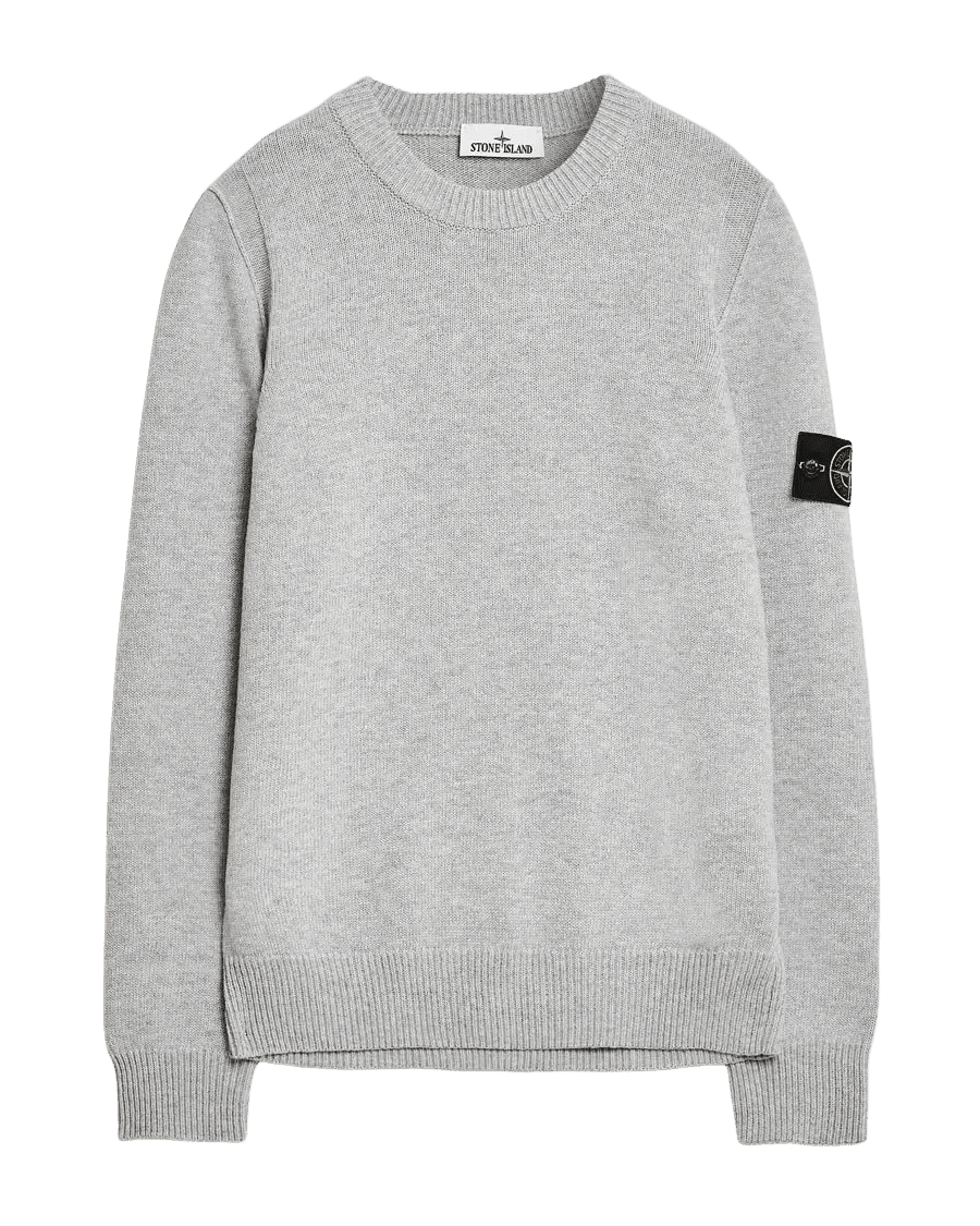 STONE ISLAND – Pull en laine d'agneau Gris chiné - Lothaire