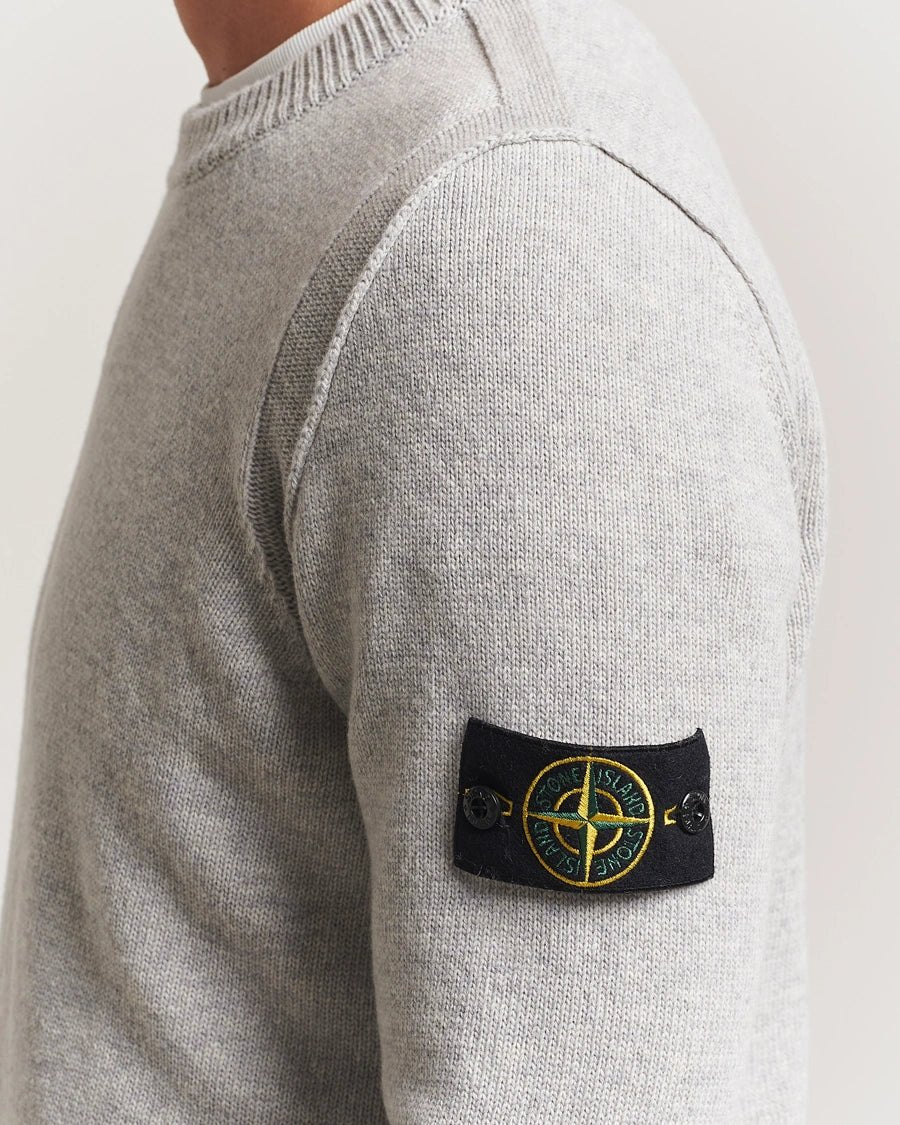 STONE ISLAND – Pull en laine d'agneau Gris chiné - Lothaire