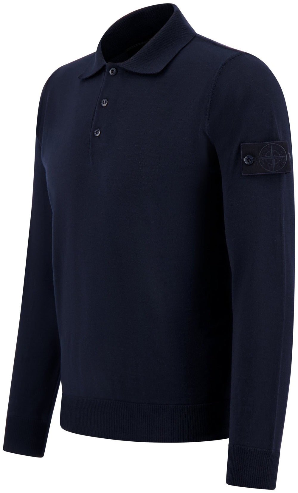 STONE ISLAND - Pull polo en laine Bleu marine - Lothaire