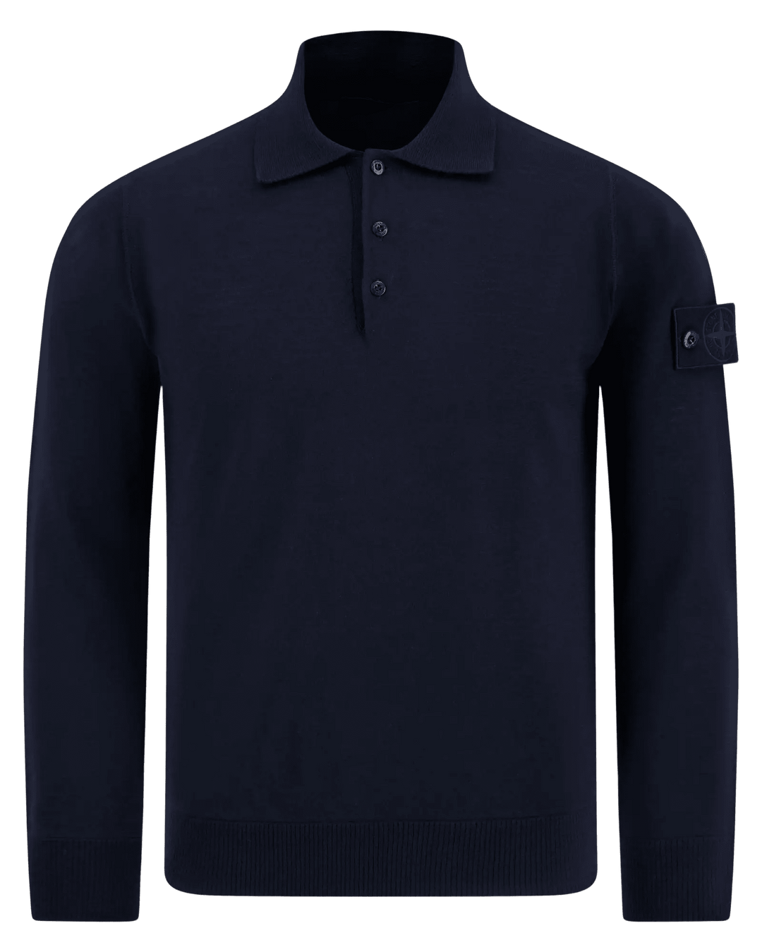 STONE ISLAND - Pull polo en laine Bleu marine - Lothaire