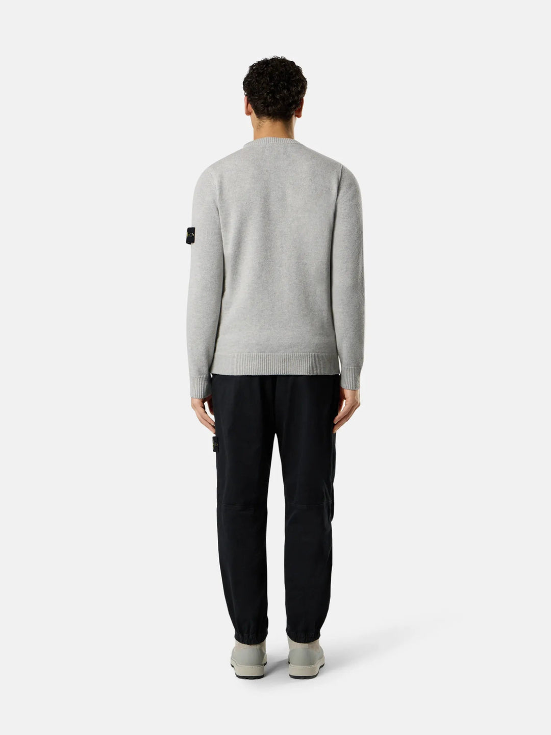 STONE ISLAND - Pull ras - du - cou avec détails en maille envers - Gris - Lothaire