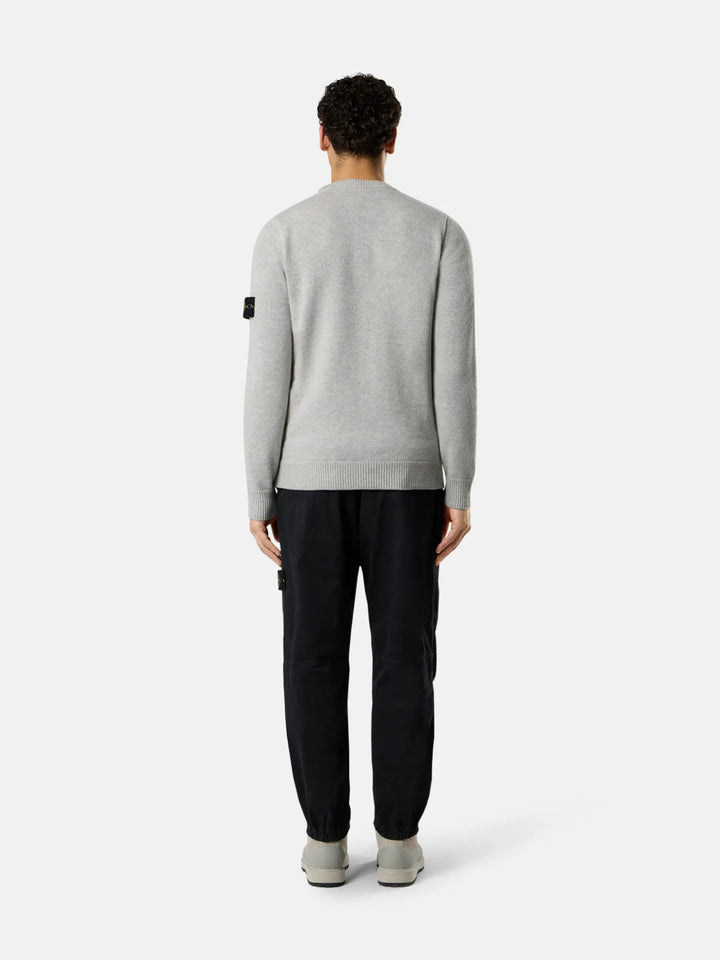 STONE ISLAND - Pull ras - du - cou avec détails en maille envers - Gris - Lothaire