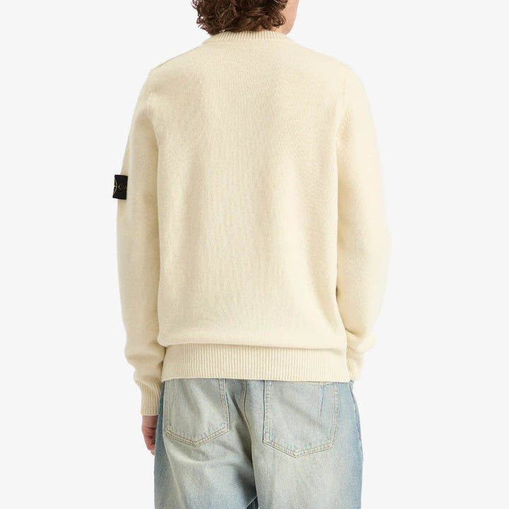 STONE ISLAND - Pull ras - du - cou avec détails en maille envers - Ivoire - Lothaire