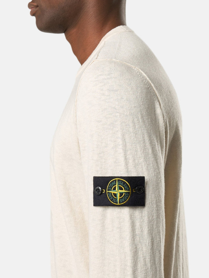 STONE ISLAND - Pull ras - du - cou avec finitions en petits rouleaux Beige - Lothaire