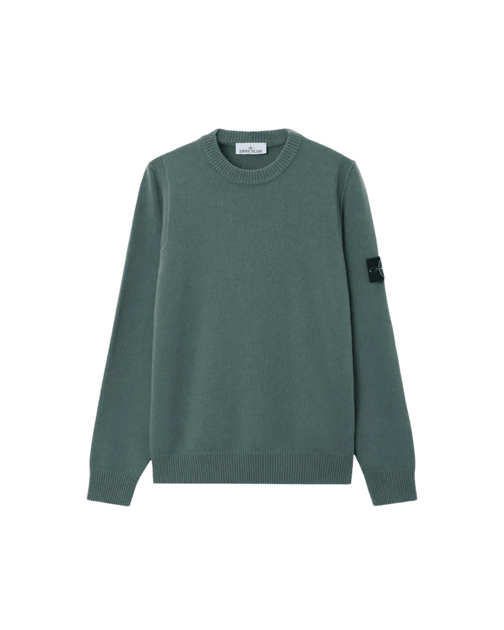STONE ISLAND - Pull ras-du-cou en laine d’agneau Vert océan - Lothaire