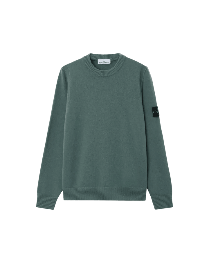 STONE ISLAND - Pull ras-du-cou en laine d’agneau Vert océan - Lothaire
