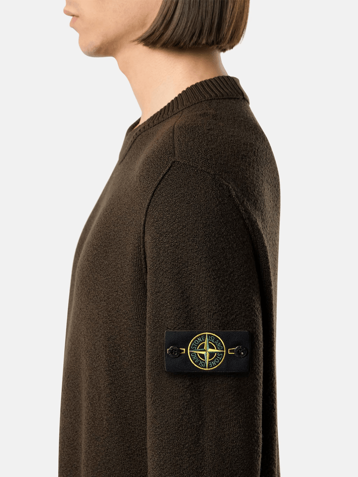 STONE ISLAND - Pull ras-du-cou en laine RWS Gris charbon - Lothaire