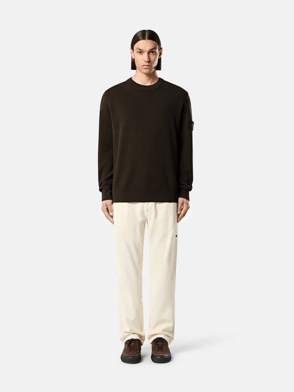 STONE ISLAND - Pull ras-du-cou en laine RWS Gris charbon - Lothaire