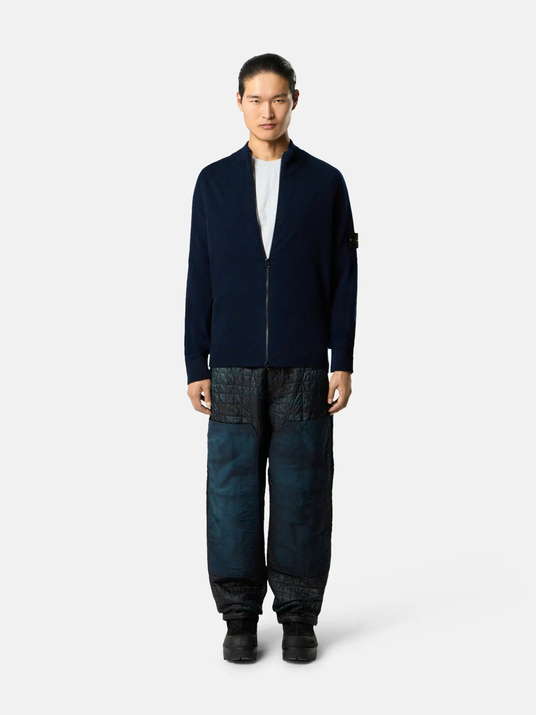 STONE ISLAND - Pull zippé 5100044 LIGHT RWS GEELONG WOOL Marine - Lothaire