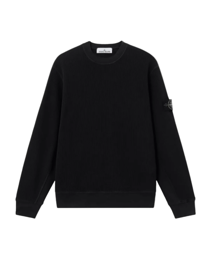 STONE ISLAND - Regular - fit Crewneck Sweatshirt Noir - Lothaire