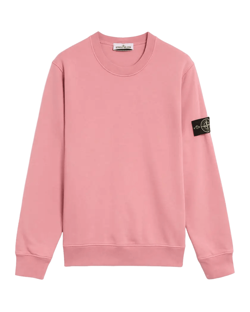 STONE ISLAND - Regular - fit crewneck sweatshirt Rose poudré - Lothaire