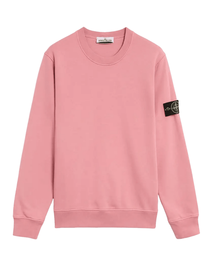STONE ISLAND - Regular - fit crewneck sweatshirt Rose poudré - Lothaire