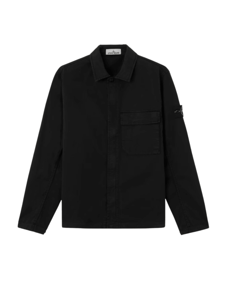STONE ISLAND - Regular - fit Overshirt with Concealed Zipper Noir - Lothaire