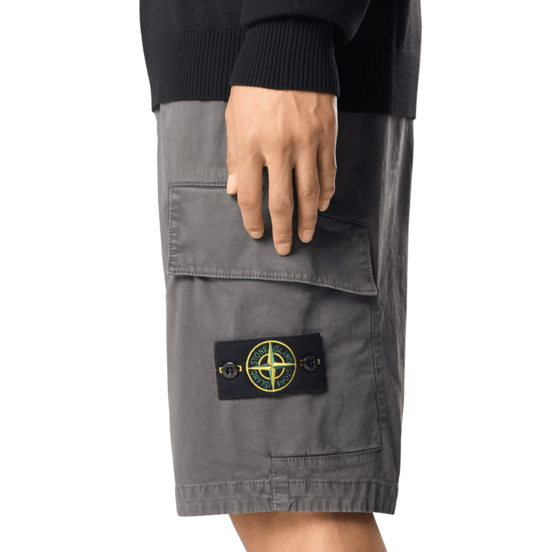 STONE ISLAND - Short cargo 'OLD' Gris Anthracite - Lothaire