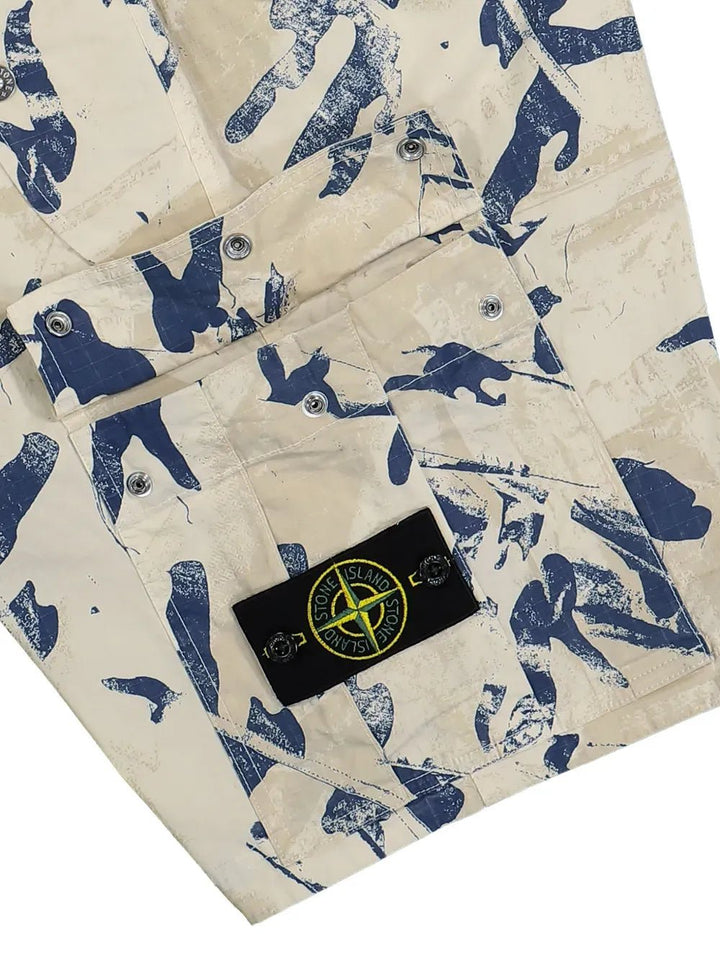 STONE ISLAND - Short chino droit beige camouflage - Lothaire
