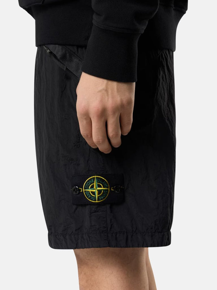 STONE ISLAND - Short confortable avec taille élastiquée Noir - Lothaire