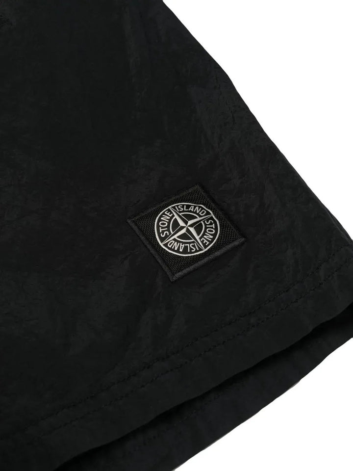 STONE ISLAND - Short de bain à logo Compass noir - Lothaire